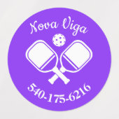 Étiquettes Colored Personalized Pickleball Paddle Butt Name (Design 2)