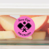 Étiquettes Colored Personalized Pickleball Paddle Butt Name (Apposé)