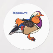 Étiquettes Colorful mandarin duck (Design 1)