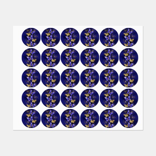 Étiquettes Composition avec papillons Sapphire (Feuille)