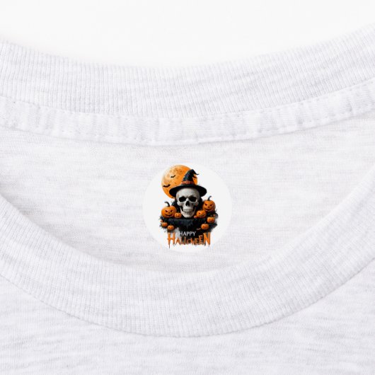 Étiquettes Conception circulaire d'Halloween éffrayant (Apposé)