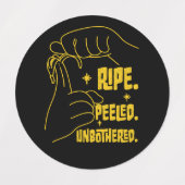 Étiquettes Conception de banane en LSF - Mûre, Épluchée, Impe (Design 1)