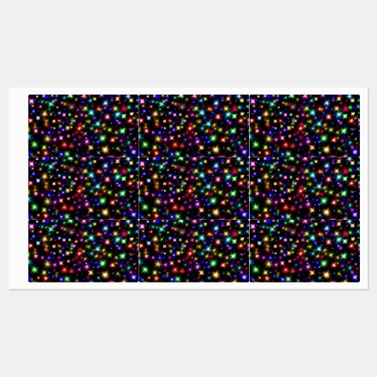 Étiquettes Conception de feux d'artifice Étoiles Colorées (Feuille)
