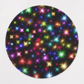Étiquettes Conception de feux d'artifice Étoiles Colorées (Design 1)
