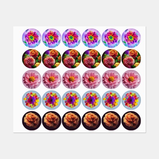 Étiquettes Conception des fleurs (Feuille)