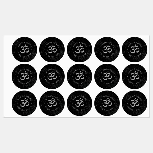 Étiquettes Conception d'Om de Karma spirituel - Collection Mi (Feuille)