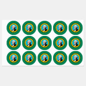 Étiquettes Conception du drapeau de l'État de Washington (Feuille)