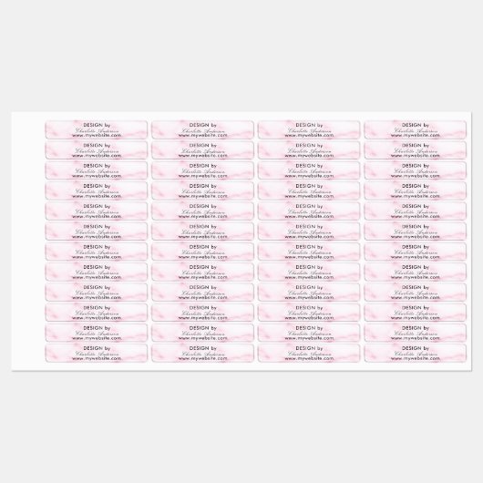 Étiquettes Conception par le nom blush rose marbre script ent (Feuille)