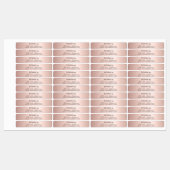 Étiquettes Conception par nom rose d'écriture or (Feuille)