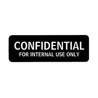 ÉTIQUETTES CONFIDENTIELS