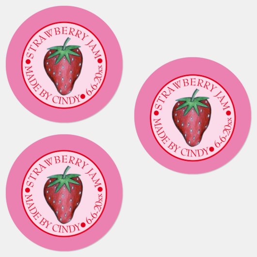 Étiquettes Confiture De Fraise Fabriquée Maison Conserve De J (Groupe)