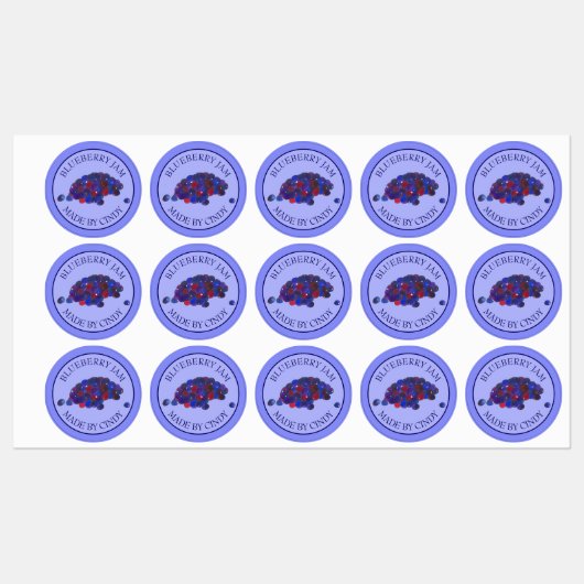 Étiquettes Congélations De Confiture De Blueberry Faits Maiso (Feuille)