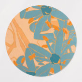 Étiquettes Contemporary Leaf Design in Peach Label (Design 1)