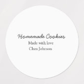 Étiquettes Cookiers faits maison ajouter votre nom de texte j (Design 2)