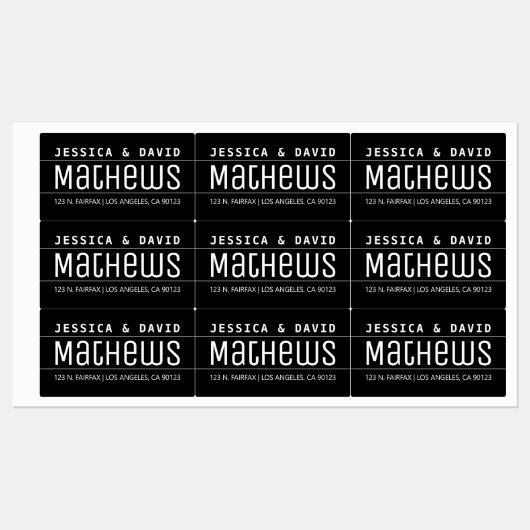 Étiquettes Cool Creative Design noir & blanc étanche (Feuille)