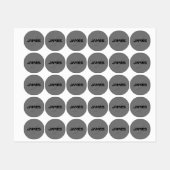 Étiquettes Cool personnalisable Nom et monogramme Vêtements (Feuille)