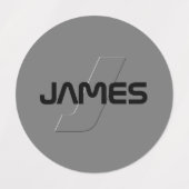 Étiquettes Cool personnalisable Nom et monogramme Vêtements (Design 2)