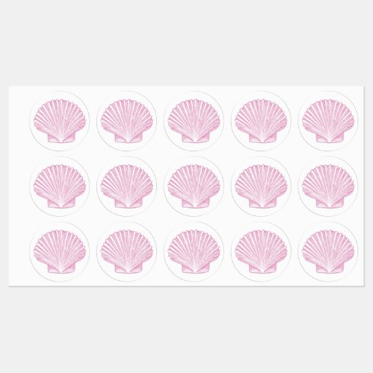 Étiquettes Coquille Saint-Jacques Rose Côtière (Feuille)