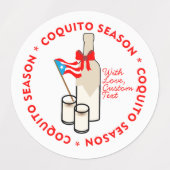 Étiquettes Coquito Season Bottle Label Personalize Text (Design 1)