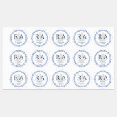 Étiquettes Corde nautique Monogramme blanc (Feuille)