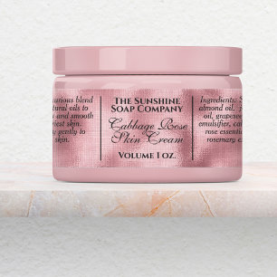 Étiquettes Cosmétiques en feuille rose tressée vintage imperm