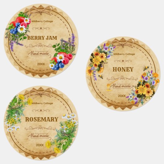 Étiquettes Cottagecore Waterproof Jar Labels (Groupe)