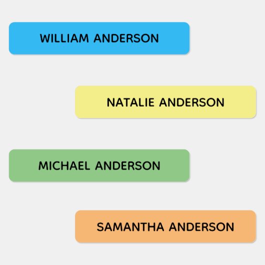 Étiquettes Couleur Codé Enfants étanche Nom (Groupe)