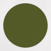 Étiquettes Couleur solide vert olive foncé (Design 2)