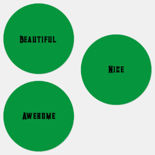 Étiquettes Couleur verte avec le texte noir Moyen Cercle