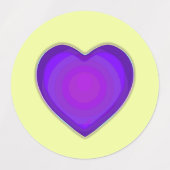 Étiquettes Couleurs pastel & coeurs violets battre (Design 1)