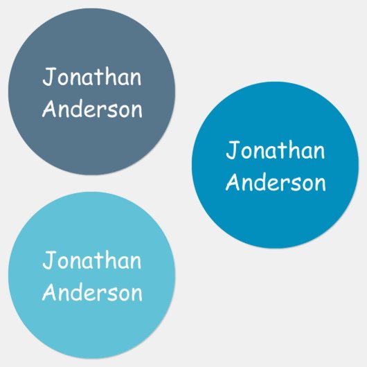 Étiquettes Couleurs personnalisées du nom de l'enfant bleu Ét (Groupe)