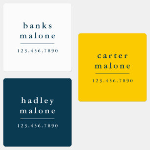 Étiquettes Couleurs simples de l'école Enfants Nom étanche