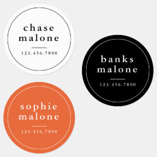 Étiquettes Couleurs simples de l'école Nom imperméable