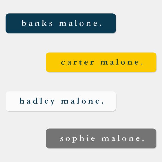 Étiquettes Couleurs simples de l'école Nom imperméable (Groupe)