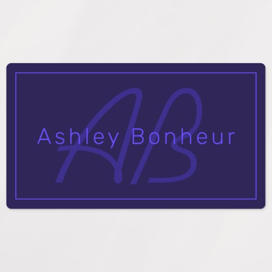Étiquettes Couleurs violettes profondes modernes | Nom et mon (Design 1)