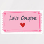 Étiquettes Coupon d'amour Valentines (Design 2)