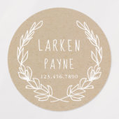 Étiquettes Couronne rustique Kraft papier pour enfants autoco (Design 2)