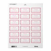 ÉTIQUETTES COUVERTURE PATCHWORK ROSE 1,25"x2,375" (Feuille entière)