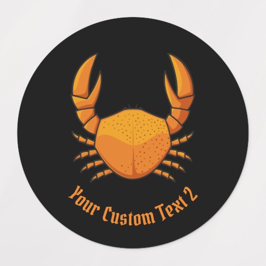 Étiquettes Crab orange (Design 2)
