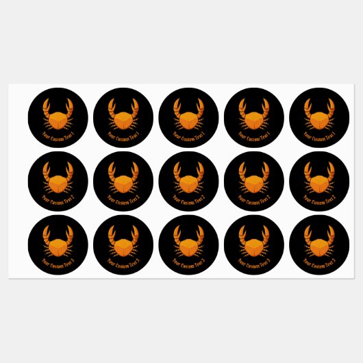 Étiquettes Crab orange (Feuille)