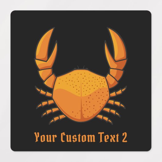 Étiquettes Crab orange (Design 2)