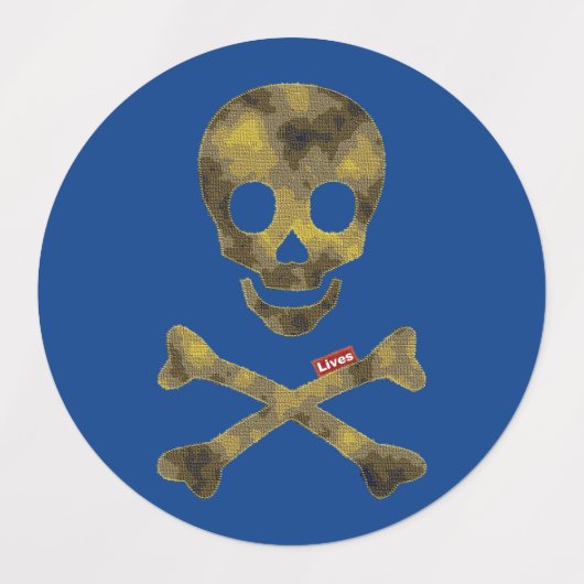 Étiquettes Crâne Camouflage (Design 1)