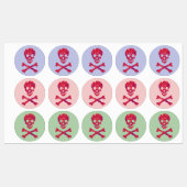 Étiquettes Crâne rose (Feuille)