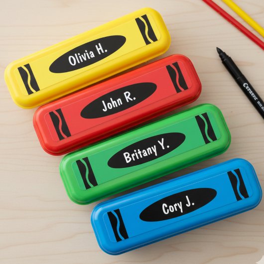 Étiquettes Crayon Coloré École Enseignant Élève Nom