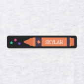 Étiquettes Crayons et étoiles rose violet orange (Design 1)