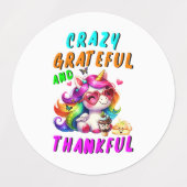 Étiquettes Crazy Grateful Et Merci (Design 1)