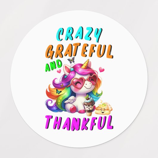 Étiquettes Crazy Grateful Et Merci (Design 3)