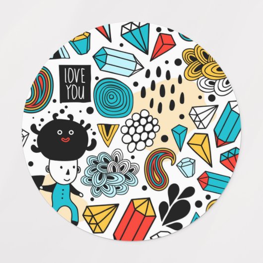 Étiquettes Crazy head (Design 2)