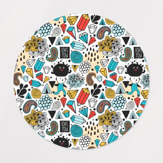 Étiquettes Crazy head (Design 1)