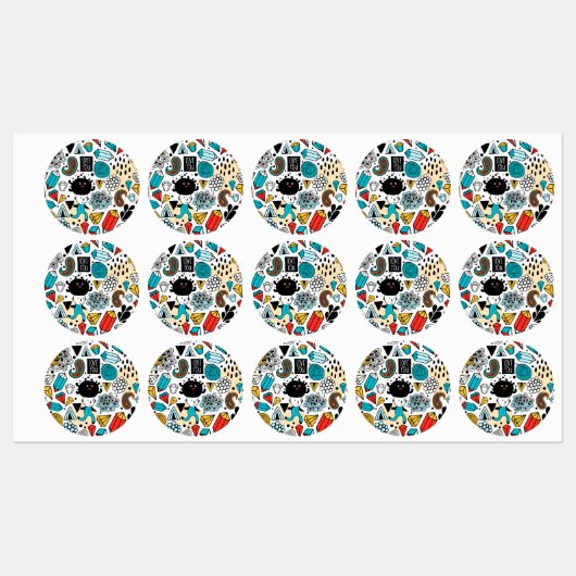 Étiquettes Crazy head (Feuille)